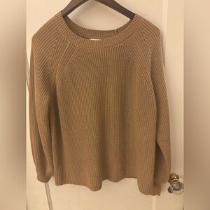 Soft crew neck camel color sweater
